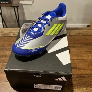 adidas F50 Soccer Cleat - Blue, Silver, Neon Yellow